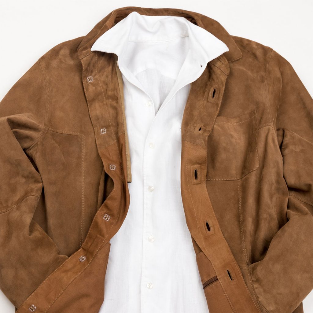 arket leather overshirt