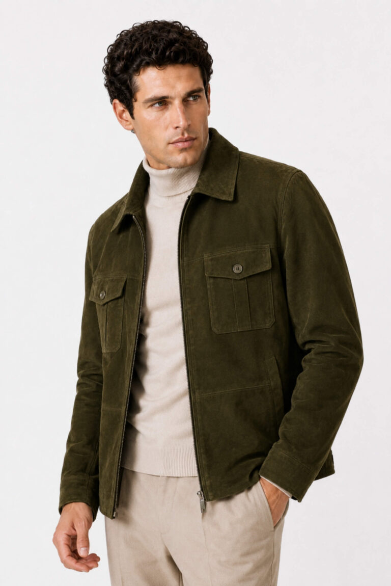 Sobrecamisa de Ante Verde Oliva
