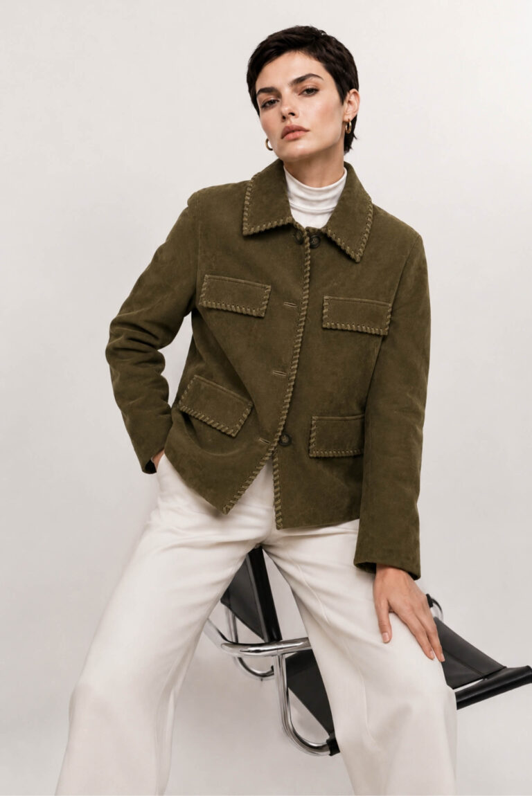 Whipstitch Suede Jacket