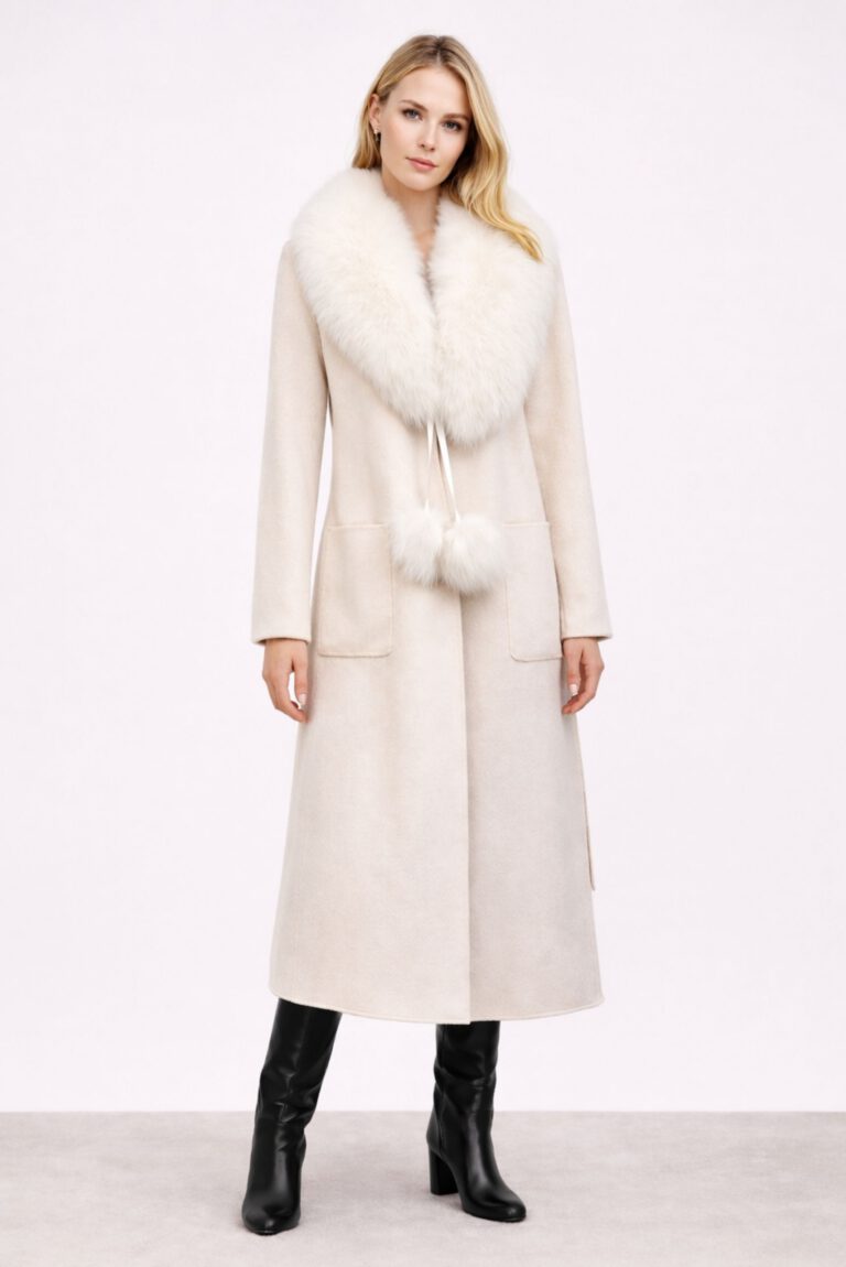 Manteau en Laine d'Alpaga et Fourrure de Renard