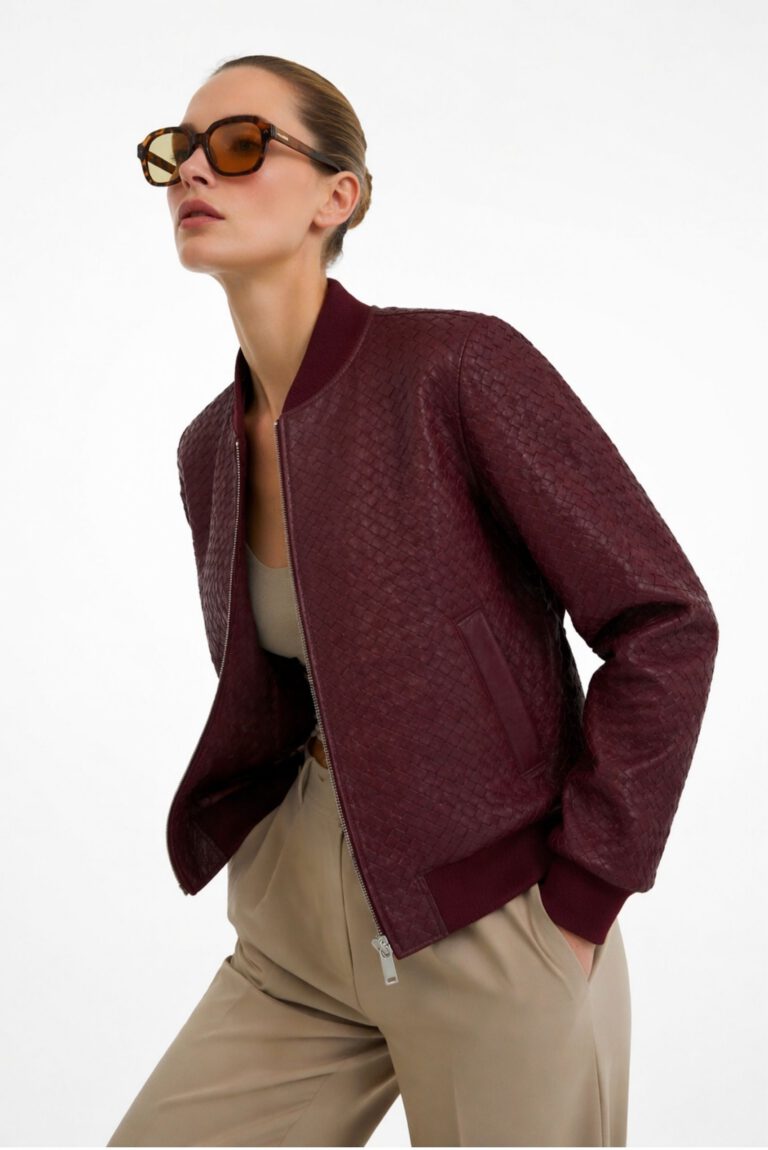 Veste en Agneau Napa Imprimé Croco