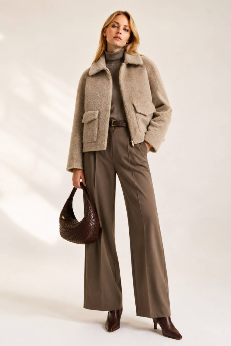 Stone Shearling Jacket