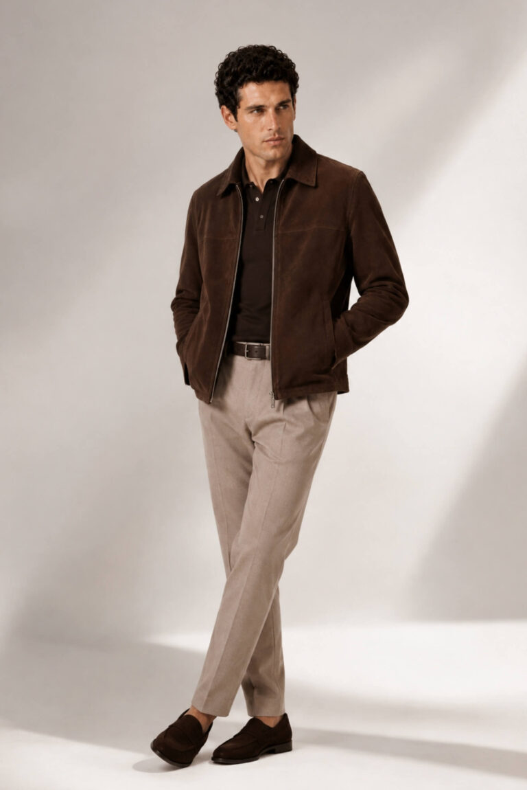Gömlek Yakalı Süet Blouson