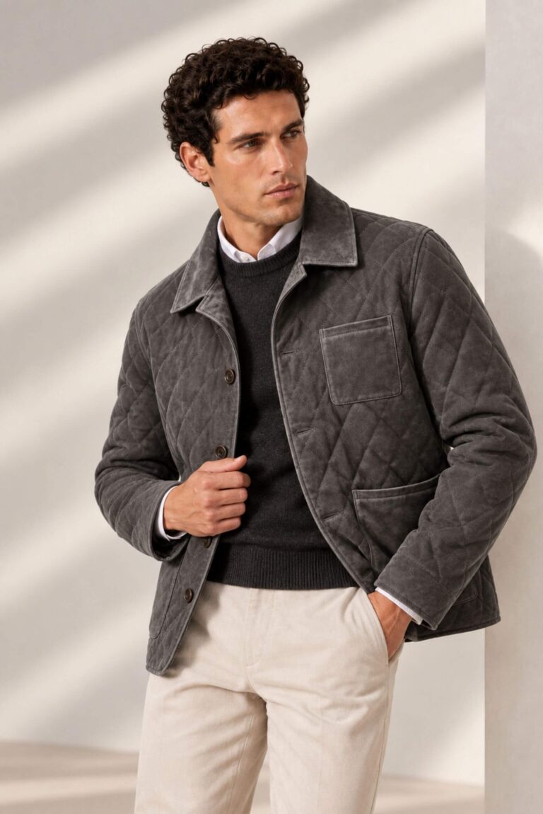 Veste en Daim Matelassée