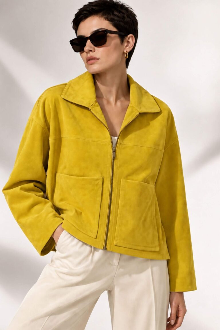Chaqueta de Ante con Cremallera