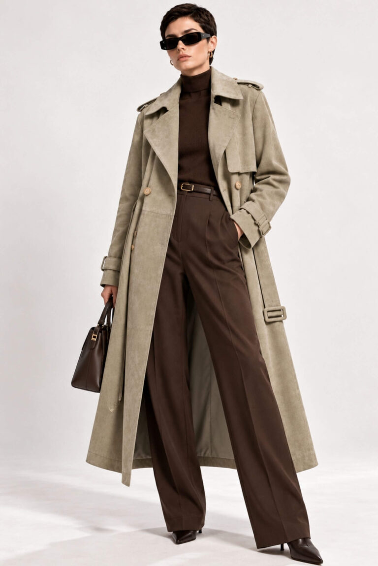 Suede Trench Coat